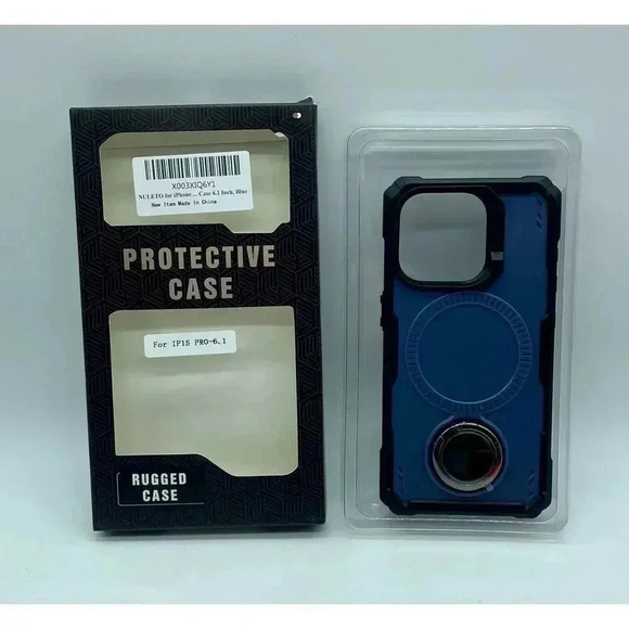 Ring Stand Case for iPhone 15 Pro 6.1” Magnetic Charging Rotatable Kickstand - Picture 2 of 10